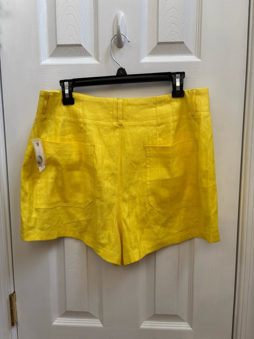 Anthropologie Maeve The Colette Shorts Linen Blend in Lemon, Size 32, NWT - Picture 3 of 5